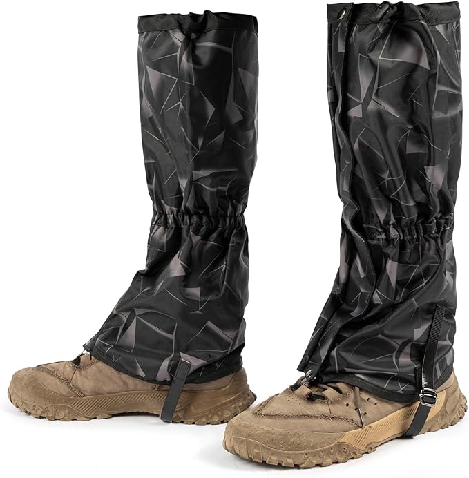 likloks Adjustable Leg Gaiters for Men & Women - Lightweight & Waterproof Gaiter for Hiking, Snow, Trail, Trekking, Hunting, Climbing