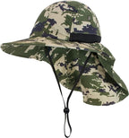 SUN CUBE Sun Hat for Men, Wide Brim Fishing Hat Neck Flap Cover Men, Women, Hiking, Camping, Sun Protection UV, Gardening