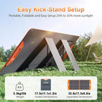 60W Portable Solar Panel for Power Station, 19.8V Foldable Solar Charger with DC/XT60/Anderson Cable & QC3.0 USB Outputs, 23% High Efficiency IP65 Waterproof 2 Kickstands for Outdoor Camping RV Trip