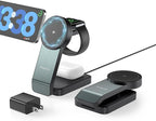 3-in-1 Wireless Charging Station for Apple Devices, Qi2 Certified 15W Charger Stand, Magnetic Foldable Fast Charger for iPhone 17/16/15/14/13/12, Apple Watch, AirPods (30W USB-C Charger Included)