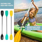 Kayak Paddles for Kid with Aluminum Shaft and PP Blade, Floating Kayaking Oars for Youth and Junior, Adjustable 163-183cm/64-72 Inches