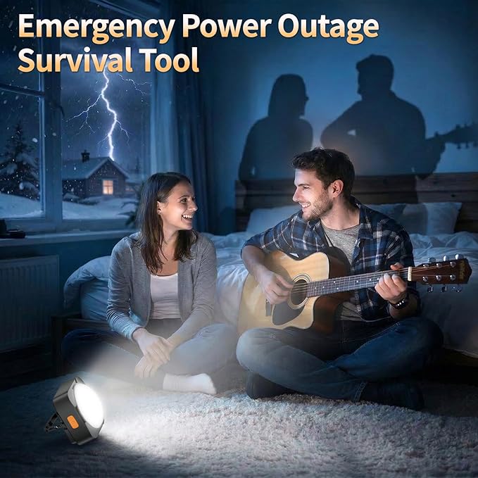 Rechargeable Camping Lights FLY2SKY 2Pcs 2000mAh Tent Lights Flashlight Portable LED Camping Lantern Survival Gear Camping Accessories for Hiking Backpacking Fishing Hurricane Emergency Outage