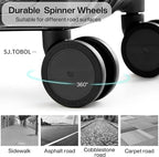 Hanke 29 Inch Luggage Suitcases With Spinner Wheels Lightweight PC hardside Rolling Suitcase With Travel Lock, Checked-Large 29-Inch(Jet Black)