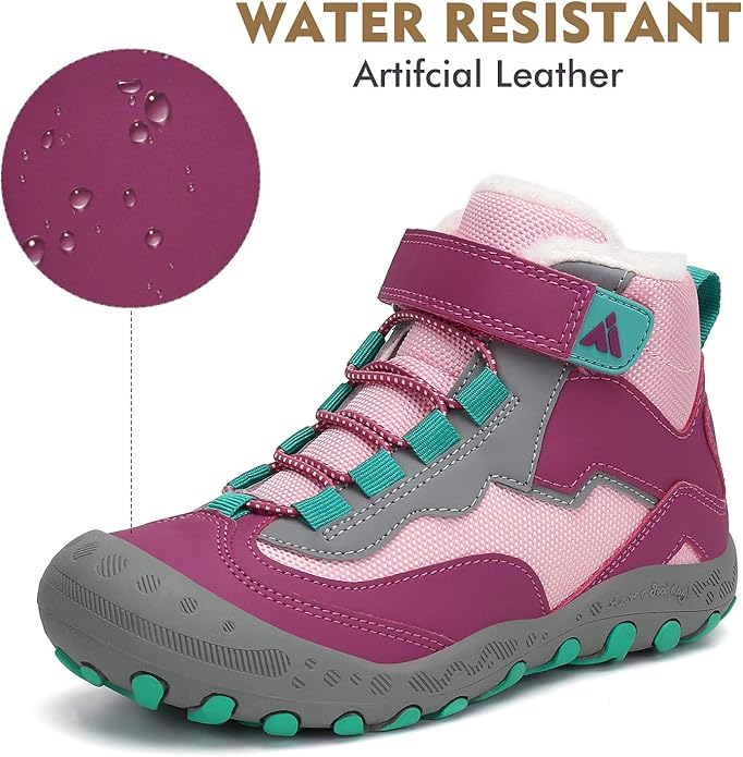 Mishansha Kids Hiking Boots Toddler Girls Boys Hiking Shoes Water-Resistant Anti-Collision Non-Slip Athletic Outdoor Trekking Boots