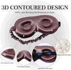 ZIMASILK Adjustable 22 Momme 100% Pure Mulberry Silk Sleep Mask, 3D Contoured Cup Eye Mask for Sleeping, Super Soft Breathable Blindfold, Perfectly Blocks Light for Sleeping. (Plum Wine)