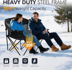 Heated Double Camping Chair - Heated Loveseat Chair for 2 Person Heavy Duty Oversized Padded Camping Couch for Adults Outdoor Sports Lawn Portable Folding Chairs