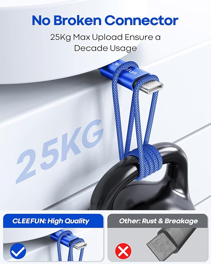 CLEEFUN USB C Cable 6ft, 5-Pack USB A to Type C Charger Cord Fast Charging for iPhone 17 16 15 Pro Max Plus Air 16e, for Samsung Galaxy S25 S24 S23 S22 S21 S20 S10 A17 A16 A15 A56 A55 A26 A35 A36