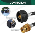 KOMAN Propane Hose - 8FT Adapter, 20lb to 1lb Converter for QCC1/Type1 Tank, CSA Certified