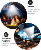 Camping Lantern, 600LM Camping Lights, 5 Light Modes Rechargeable Lantern Waterproof Mini Flashlight Emergency Lights for Home Power Failure, Camping Hanging, Car Camping (Black)