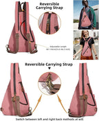 KL928 Canvas Sling Bag - Small Crossbody Backpack Shoulder Casual Daypack Rucksack for Men Women(Large Version)