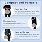 ALEVMOOM 2025 Upgraded XXL 19.7" Collapsible Stool with Cushion, 1000lbs Max Weight Heavy Duty Portable Telescoping Stool, Retractable Seat Folding Chair for Camping Fishing Hiking(Grey-XXL)