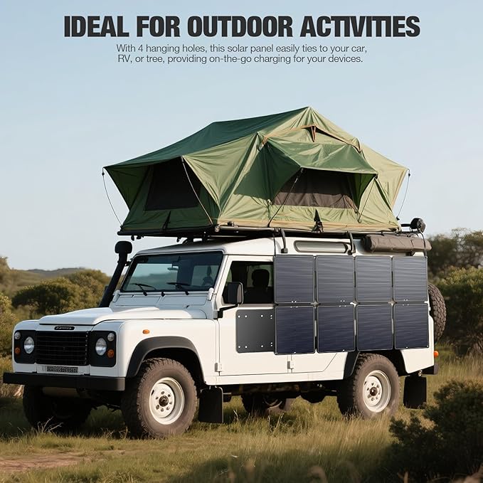 240W Portable Solar Panel for Power Station, Ultra Light Foldable Solar Panel Kit, 25% High Efficiency, IP65 Waterproof, Solar Charger for Outdoor Camping RV Boat Home Backup Power, Off-Grid