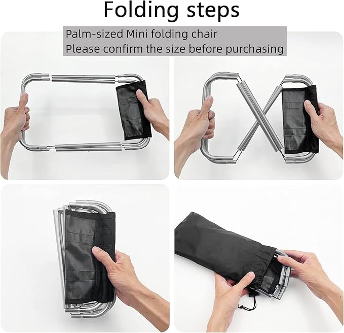 Portable Mini Folding Stool, Small Camping Stool Mortable Stool Can Hold Up to 150 Lbs