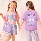 KKXIU Girls Initial Bowknot Cute Mini Backpack for Toddler, Travel Small Girl Backpacks, Personalized Birthday Gifts for Little Girls and Kids(G, Purple)