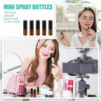 Zhehao 50 Pcs Mini Spray Bottles 2 ml Clear Glass Perfume Bottles Refillable Fine Mist Perfume Atomizer Portable Empty Sample Containers for Cleaning, Essential Oils, Travel (Amber)