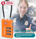 ANVIL TSA Approved Luggage Locks – High Security TSA008 Combination Travel Locks with Inspection Indicator for Suitcases and Backpacks. (2, Orange)