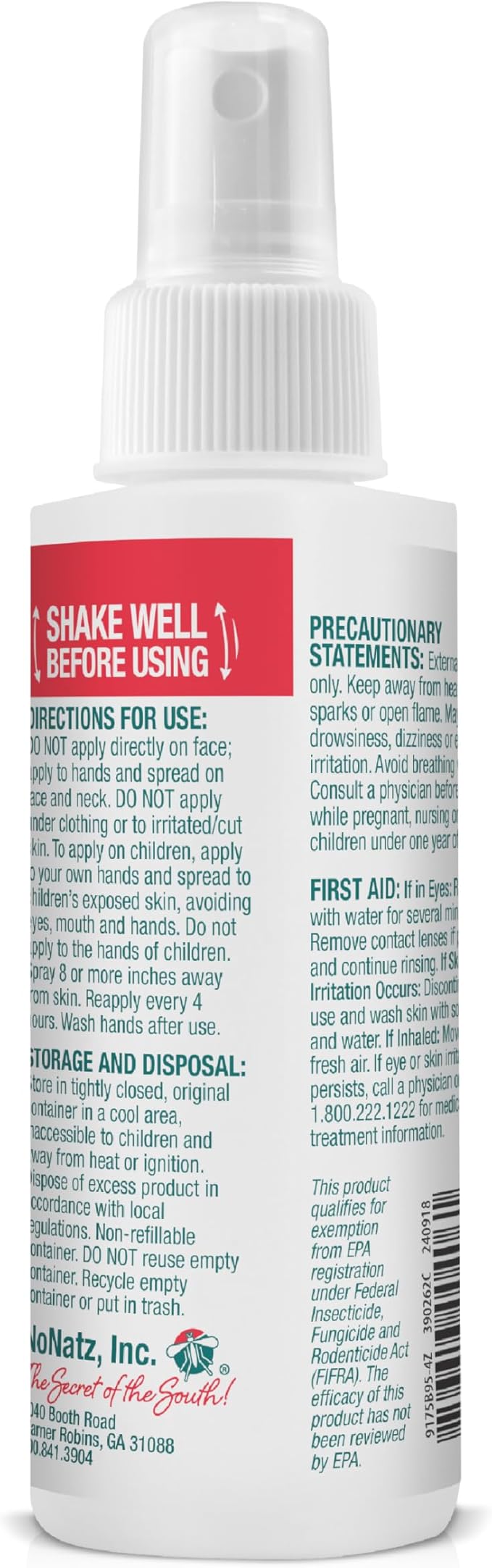 No Mosquitoz Botanical Insect Repellent, DEET-Free, Made with Natural Essential Oils, Non-Greasy Formula, Made in The USA, Woodsy Scent, 4 Ounce Spray Bottle
