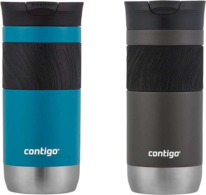 Contigo Byron 2.0 Stainless Steel Travel Mug with SNAPSEAL Lid 16oz. 2 Pack Sake/Juniper