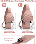 Capolo Sling Bag for Women Men Waterproof Crossbody Bags for Women Trendy Casual Fanny Pack with Convertible Shoulder Strap Chest Bag for Travel Hiking(Pink, Large)