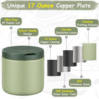 19oz Insulated Vacuum Food Jar with Buckle Lid Wide Mouth Soup Thermo for Hot Food Kids Leakproof Stainless Steel Lunch Container- Green-1Pack