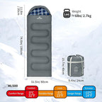 Naturehike Lightweight Compact Sleeping Bag, Envelope Ultralight Backpacking Sleeping Bag Portable, Waterproof, Comfort with Compression Sack for Cold&Warm, Camping, Traveling, Hiking