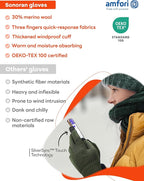 Merino Wool Gloves for Women Men, Touch Screen Warm Glove Liners Thermal Soft Knit Lining for Winter Running Hiking