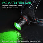 WINDFIRE Green Light Headlamp Rechargeable Green Light Headlight for Hunting, 3 Lighting Modes, Zoomable, Water Resistance Green Coyote Predator Light for Astronomy, Stargazing, Night Observation