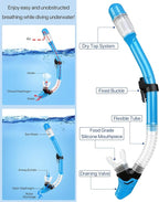 Snorkeling Gear for Adults Men Women,4 in 1 Snorkel Set with Panoramic View Diving Mask Anti-Fog Anti-Leak,Dry Top Snorkel,Fins and Travel Bag for Swimming,Snorkeling and Travel Diving