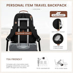 LOVEVOOK Laptop Backpack for Women with Pouch Pocket for Large Capacity Cup,17 Inch Teacher Nurse College Work Backpack Purse,Waterproof Laptop Bag Computer Back Pack for Travel, Grey-Black-Brown