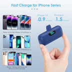 Feob Small Portable Charger for iPhone,Upgraded 5000mAh PD Fast Charging Power Bank,Mini Plug-in Battery Pack Backup foriPhone 14/14 Pro Max/13/13 Pro/12 Pro/11/XS/XR/X/8/7/6 etc-Blue(HX45X2)