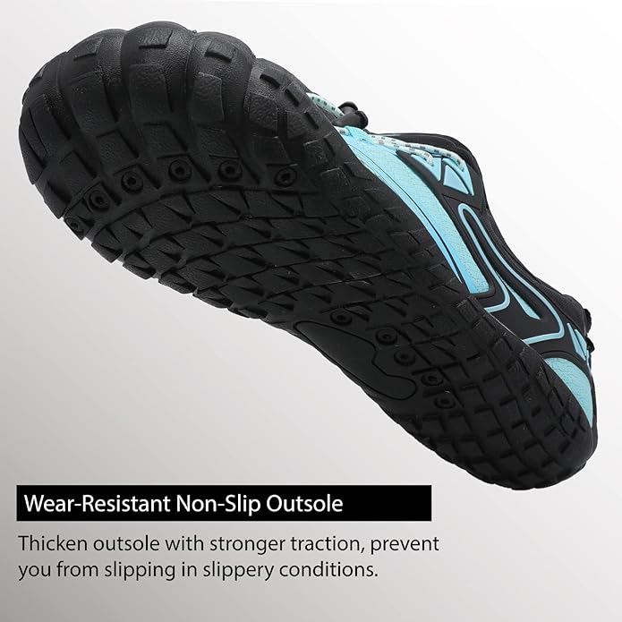 L-RUN Barefoot Water Shoes Women Mens Aqua Sock Athletic Hiking Water Sports Shoes for Swim Beach Pool Sand Diving Walking