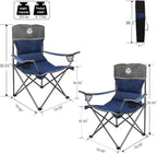 Northroad Folding Camping Chair Set of 4,Portable Collapsible Conversation Set w/1 Sofa,2 Single Chairs and 1 Table for Family Patio,Outdoor Travel,Beach(Blue)
