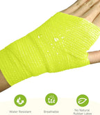 FriCARE Self Adhesive Bandage Wrap, Medical Tape in First Aid Kit, Cohesive Bandages for Wounds Sport Vet, FSA/HSA Eligible, 2 Inches X 5 Yards 6 Rolls, Fluorescent Yellow