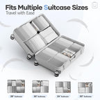Veken 11 Set Compression Packing Cubes for Travel Essentials,Compressible Expandable Large Luggage Suitcase Organizer Bags for Clothing,Durable Space Saver Storage Bags with Toiletry Bags(White)