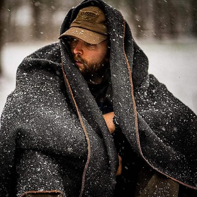 Arcturus Military Wool Blanket - Warm, Thick, Washable - Great for Outdoors, Camping, Stadium Blanket, Picnics, Travel - Car & Bushcraft Survival Kits