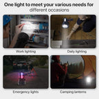 Powerful Spotlight - Super Bright 6000 Lumen Rechargeable Flashlight with 3 Light Modes, Long Battery Life, Waterproof, Durable ABS & Aluminum Alloy Construction, Adjustable Tripod & Strap