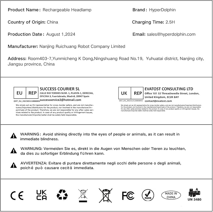 Headlamp Rechargeable, LED Waterproof Headlight for Adults, 230° Headband Light Forehead, USB Head lamp Band, 350 Lumen Super Bright, 5 Modes, Comfortable for Running,Fishing,Hiking