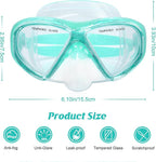 Kids Swim Goggles Snorkel Diving Mask for Boys Girls Ages 5-15, Two-Color Anti-Fog Swimming Goggles with Nose Cover