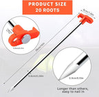 Tent Stakes,20 Pack Non-Rust Camping Family Tent Pop Up Tent Stakes,Heavy Duty Metal Tent Pegs,Steel Ground Stakes,Camping Stakes Canopy Stakes for Outdoor Camping Canopy and Tarp,with 8x10FT Ropes