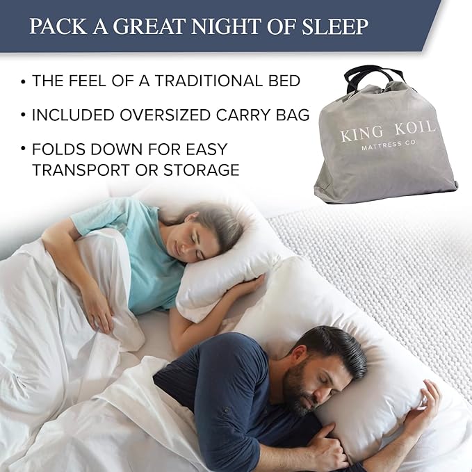 King Koil Luxury Queen Size Air Mattress with Built-in High-Speed Pump Best for Home, Camping, Guests, 13" Queen Size Luxury Double Airbed Adjustable Blow Up Mattress, Waterproof, 1-Year Warranty