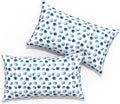 Outdoor Lumbar Pillows 12x20 inch, Rectangle Throw Pillows with Inserts, Decorative Lumbar Cushions for Patio Furniture Garden Couch Home Sofa Office Chair, Pack of 2, Brush Blue
