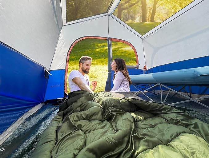 HIKERGARDEN 6-8 Person Camping Tent - Portable Family Cabin Tent for Camp, Windproof Fabric Camp Tent Outdoor for Hiking, Backpacking, Traveling