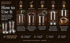 KERAM Indian stainless-steel small-portable coffee filter-drip-maker, 4-5 cup(10.14 Oz) perfect for camping/travel, Retro-vintage style coffee dripper-filter storage-gator-strainer, Silver, CDM-300
