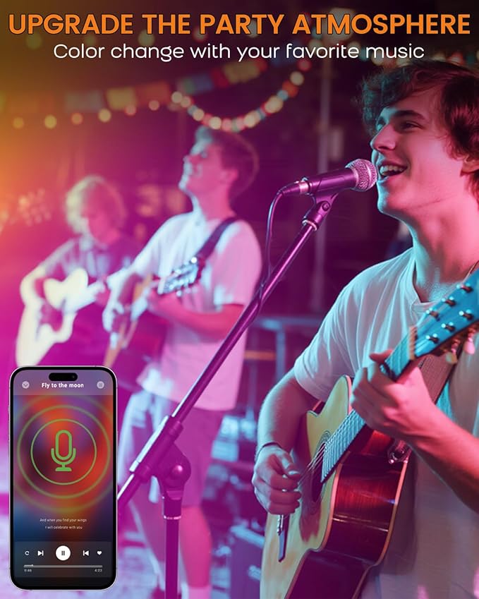 Camping String Lights, Retractable 32.8ft RGB Flash Lamp, Rechargeable LED Fairy Lights Outdoor Waterproof, Portable Hanging Lantern for Outside Tent Patio Awning Garden RV Essentials