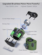 Portable Waist Fan, 10000mAh Battery Operated, Rechargeable Clip On Belt, 10 Speed, 12000RPM Strong Airflow, Max 24H Working Time, Personal Shirt fan for Outdoor Work Jobsite Farms