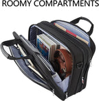 VANKEAN Laptop Briefcase Premium Laptop Case Fits Up to 17.3 Inch Business Shoulder Bag Laptop Expandable Water-Repellent Messenger Bag for Men/ Women Computer Bag for Travel/ Business/ Black