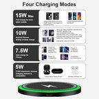 Samsung Wireless Charger Fast Charging Pad for Galaxy S25 Ultra/S24 Plus/S24 FE/S24Ultra/S23+/S22/S21/S20,15W Wireless Phone Charger Android Charging Station Mat for Google Pixel 9 Pro 8A with Adapter