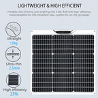 Flexible Solar Panel 50W 12V Monocrystalline Module Fiberglass Lightweight Charge for RV Trailer Boat Cabin Van Car Uneven Surfaces (50W-1)