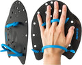 𝗦𝗽𝗼𝗿𝘁𝗶 Power Swim Paddles for Lap Swimming - Adjustable Straps - Lap Swimming Gears - Hand Paddles for Adults & Kids
