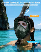 Greatever Full Face Snorkel Mask, Snorkeling Gear for Adults with Latest Dry Top Breathing System and Detachable Camera Mount, Foldable Snorkel Mask Adult, Snorkels Anti-Fog & Anti-Leak